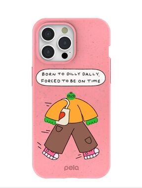 New Pela Bubblegum Pink Dilly Dally iPhone 15 Pro Max Case By Liberty Ewan